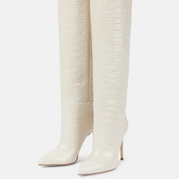PARIS TEXAS Croc-effect leather knee-high boots size US 10/EU 40 - Picture 6 of 6